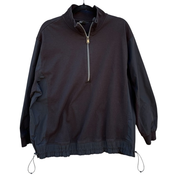Athleta Triumph Hybrid 1/4 Zip Pullover Black Size Large - Picture 4 of 10